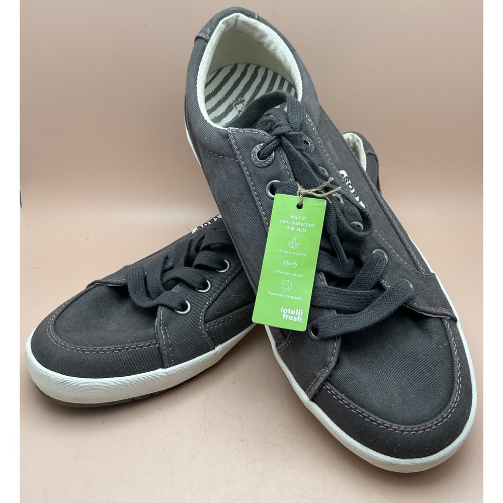 NWT Taos Moc Star 2 Graphite Distressed Canvas Lace-Up Sneakers Women's 8.5 - Picture 9 of 11
